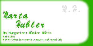 marta hubler business card