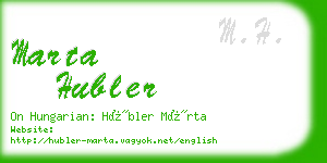marta hubler business card